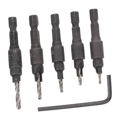 Hemobllo 6st Lochsäge Bit Bausatz Co Schleppen Stecker Vorrichtung Deckschrauben Bohrer Werkzeug Klopfen Holzbearbeitung Hardware Schraubendreher Ratsche Black Hochgeschwindigkeitsstahl von Hemobllo