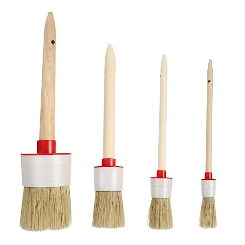 Hemobllo Pinsel-Set Machen Trimmen Fleck Textmarker Wachsen Kreidepinsel Reinigungsbürste Holzgriff Zuhause Bürste Haushalt Künstler Malwerkzeug Kleber Malen Borsten von Hemobllo