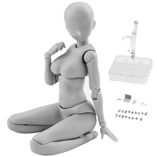 Actionfigur Körper, 13cm/5.1inch PVC -Künstler Manikin Actionfigur mit Stützen, mini bewegliche Gesten menschliches Mannequin -Modell zum Skizzieren, Malerei, Zeichnen (weiblich) von Hemore