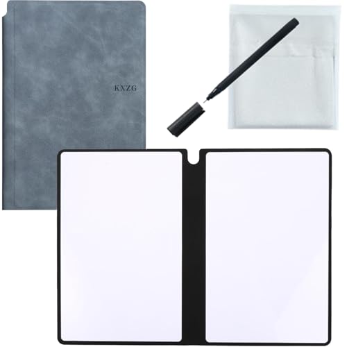 Dry-Löschen-Notizbuch, 6.5x9.5 PU Leder tragbares Dry-Löschen-Board, Löschbares leichter Multi-Gebrauch-Whiteboard-Notizbuch für Schüler, Lehrer, Büropersonal, tragbare Board, Notboo von Hemore