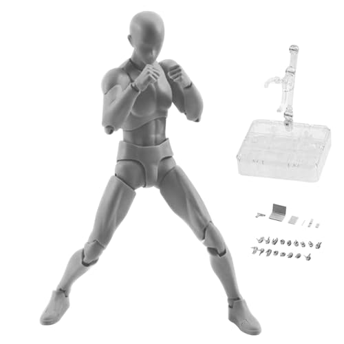 Hemore Body Action -Figuren, 15 cm/5,9 -Zoll -PVC bewegbare Gesten Körpermodelle mit Sockelunterstützung und Zubehör, Mannequin -Figur zum Skizzieren, Malerei, Zeichnen (männlich) von Hemore