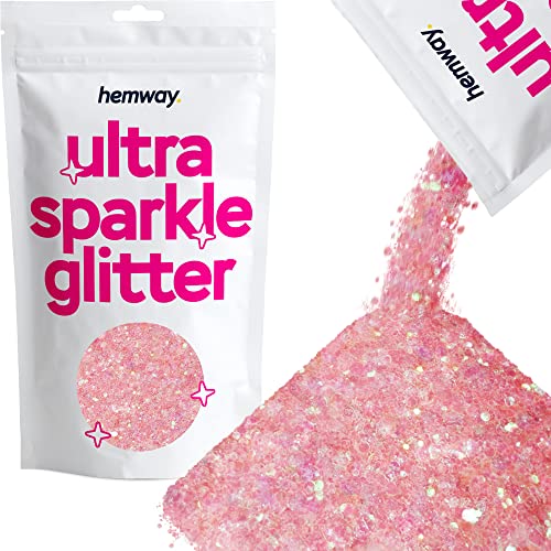 Glitzer-Mischung pfirsichrosa schillernde Mischung ultra-glitzernde Pailletten Nagel Gesicht Festival Weihnachten Halloween Make-up grob fein 100 g von Hemway