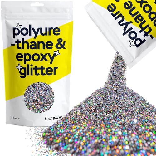 Hemway | Polyurethan und Epoxid-Glitter - CHUNKY - 1/40" 0,025" 0.6mm - Gun Metal Holographic / 100 g von Hemway