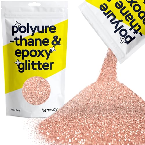 Glitzer für Harz Roségold metallische Kristalle für Epoxidharz mikrofeine Flocken Trinkgläser Wachsschmelze 100 g von Hemway