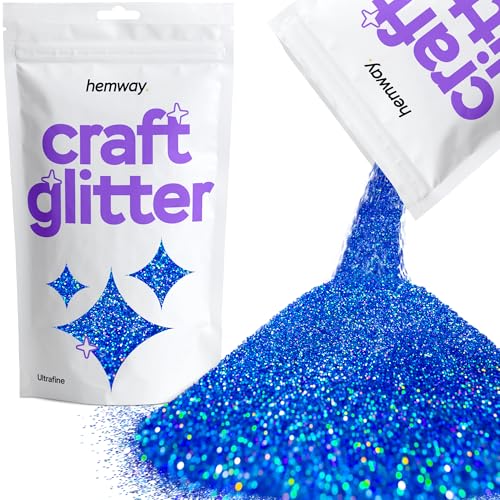 Hemway Blue Sapphire Holographic Craft Glitter 100g 3,5 Unzen Ultrafein/Extra Fine 1/128" 0,008" 0.2MM für Kunsthandwerk Tumblers Papier Glasdekorationen Verschönern von Hemway