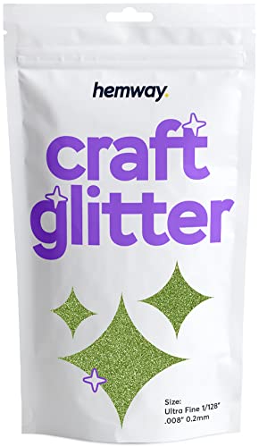 Hemway Craft Glitter 100g 3,5 Unzen Feinstsichter 1/128" 0,008" 0.2MM (Lindgrün) von Hemway