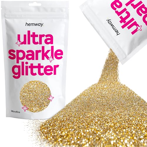 Glitzer Gold Silber Ultra Sparkle Pailletten Nagel Gesicht Festival Weihnachten Halloween Make-up Mikrofein 100g / 3,5 Unzen von Hemway