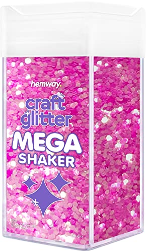 Hemway Glitter MEGA Craft Shaker 360g Baby-Pink Super Chunky 1/8" 0,125" 3mm-Polyester-Puder-Dekoration-Harz Tumblers Gemälde Kunst Hochzeit Tabelle von Hemway