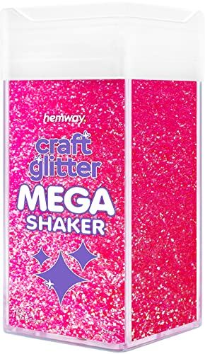 Hemway BULK Glitter 425g / 15oz MEGA Craft Shaker Glitter for Nails, Resin, Tumblers, Arts, Crafts, Painting, Festival, Cosmetic, Body - Fine (1/64" 0.015" 0.4mm) - Fluorescent Pink von Hemway