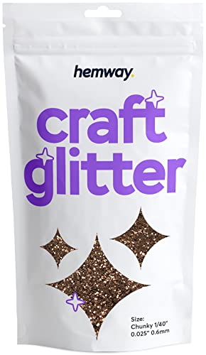 Hemway Bronze Craft Glitter 100g 3,5 Unzen Chunky 1/40" 0,025" 0.6MM für Kunsthandwerk Tumblers Papier Glasdekorationen Verschönern von Hemway