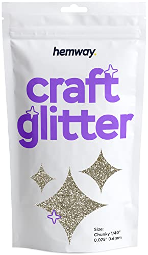 Hemway Champagne Craft Glitter 100g 3,5 Unzen Chunky 1/40" 0,025" 0.6MM für Kunsthandwerk Tumblers Papier Glasdekorationen Verschönern von Hemway