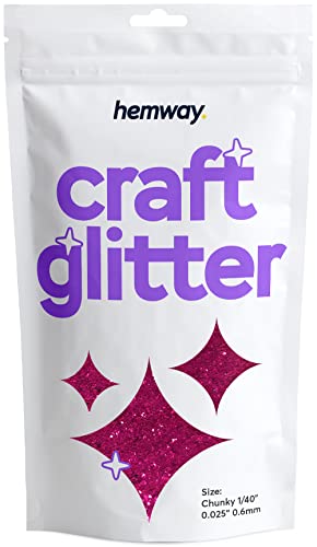 Hemway Craft Glitter 100g 3,5 Unzen Chunky 1/40" 0,025" 0.6MM (Dark Rose) von Hemway