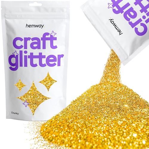 Hemway Craft Glitter 100g 3,5 Unzen Chunky 1/40" 0,025" 0.6MM (Gold) von Hemway