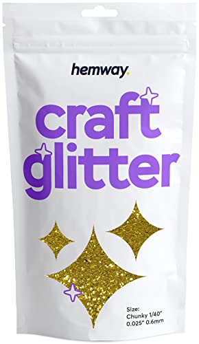 Hemway Craft Glitter 100g 3,5 Unzen Chunky 1/40" 0,025" 0.6MM (Gold) von Hemway