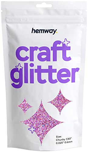 Hemway Craft Glitter 100g 3,5 Unzen Chunky 1/40" 0,025" 0.6MM (Pink Holographic) von Hemway