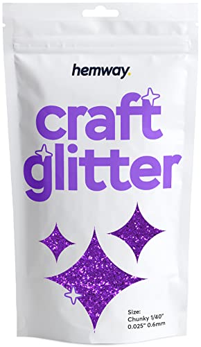 Hemway Craft Glitter 100g 3,5 Unzen Chunky 1/40" 0,025" 0.6MM (Purple) von Hemway