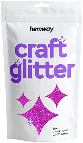 Hemway Craft Glitter 100g 3,5 Unzen Chunky 1/40" 0,025" 0.6MM (Rose Pink) von Hemway
