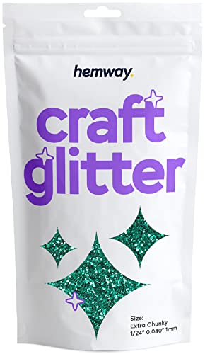 Hemway Craft Glitter 100g 3,5 Unzen Extra-Chunky 1/24" 0,040" 1 mm (Türkis) von Hemway