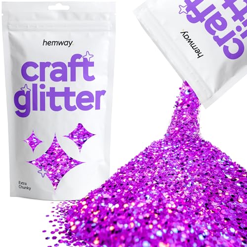 Hemway Craft Glitter 100g 3,5 Unzen Extra-Chunky 1/24" 0,040" 1MM (lila Holographic) von Hemway