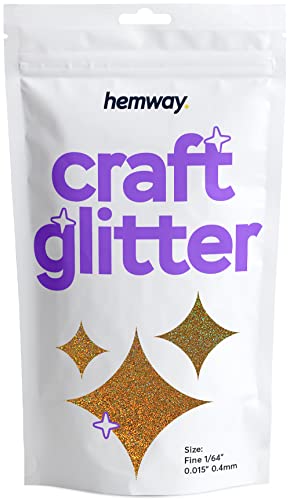 Hemway Craft Glitter 100g 3,5 Unzen FINE 1/64" 0,015" 0.4MM (Gold Holographic) von Hemway