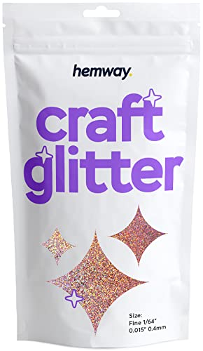 Hemway Craft Glitter 100g 3,5 Unzen FINE 1/64" 0,015" 0.4MM (Rose Gold Holographic) von Hemway