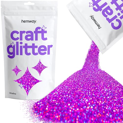 Hemway Craft Glitter 100g 3,5 Unzen Feinstsichter 1/128" 0,008" 0.2MM (lila Holographic) von Hemway