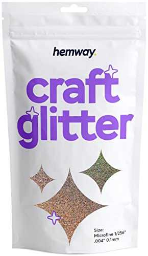 Hemway Holografischer Bastel-Glitzer, Silber, Gold, mikrofein, 0,1 mm, für Kunsthandwerk, Becher, Papier, Glas, Dekorationen, DIY-Projekte, 100 g von Hemway