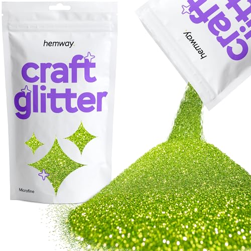 Hemway Craft Glitter 100g 3,5 Unzen Mikrofeiner 1/256" 0,004" 0,1 mm (Lindgrün) von Hemway