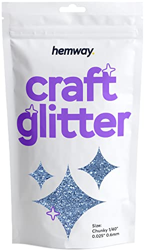 Hemway Azure Craft Glitter 100g 3,5 Unzen Chunky 1/40" 0,025" 0.6MM für Kunsthandwerk Tumblers Papier Glasdekorationen Verschönern von Hemway