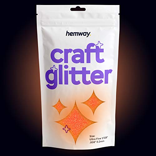 Hemway Glow in The Dark - Pink/Orange - Glitter for Arts Crafts Tumblers Paper Glass Decorations DIY Projects - 1/128" 0.008" 0.2MM - 100g von Hemway