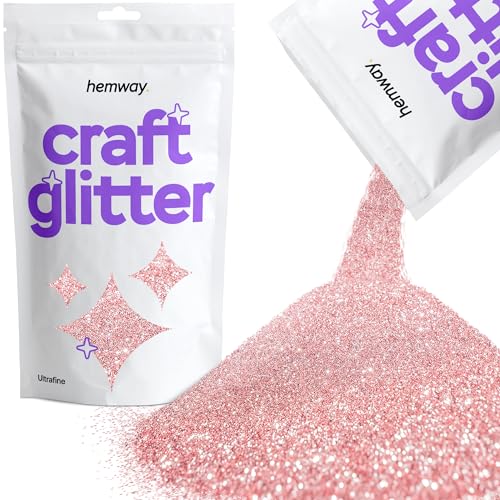 Hemway Light Rose Gold-Craft Glitter für Kunsthandwerk Tumblers Papier Glasdekorationen Verschönern 100g 3,5 Unzen Ultrafein/Extra Fine 1/128" 0,008" 0.2MM von Hemway