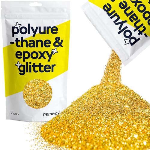 Hemway | Polyurethan und Epoxid-Glitter - CHUNKY - 1/40" 0,025" 0.6mm - Gold / 100g von Hemway