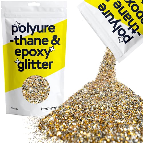 Glitzer für Harz Gold Silber Metallic-Kristalle für Epoxidharz grobe Flocken Becher Wachsschmelze 100 g von Hemway