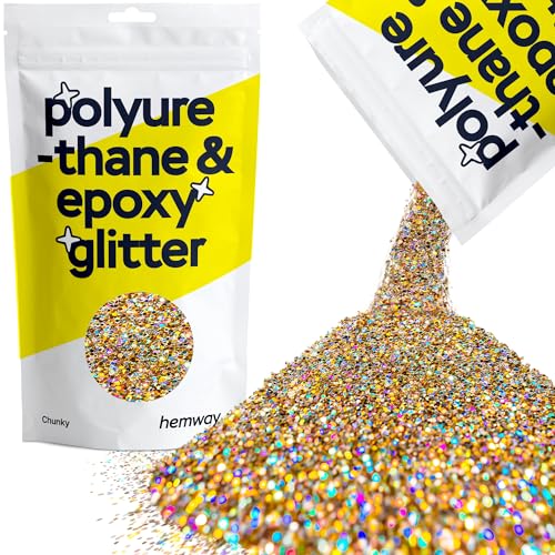 Glitzer für Harz Gold Silber holografische Metallic-Kristalle für Epoxidharz grobe Flocken Trinkgläser Wachsschmelze 100 g von Hemway