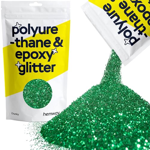 Hemway | Polyurethan und Epoxid-Glitter - CHUNKY - 1/40" 0,025" 0.6mm - Smaragd / 100 g von Hemway