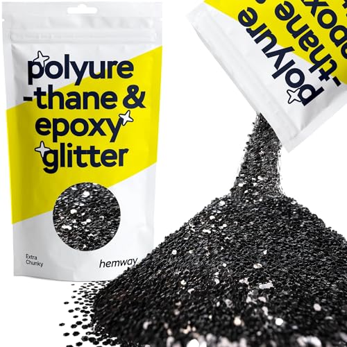 Hemway | Polyurethan und Epoxid-Glitter - EXTRA CHUNKY - 1/24" 0,040" 1 mm - Schwarz / 100g von Hemway