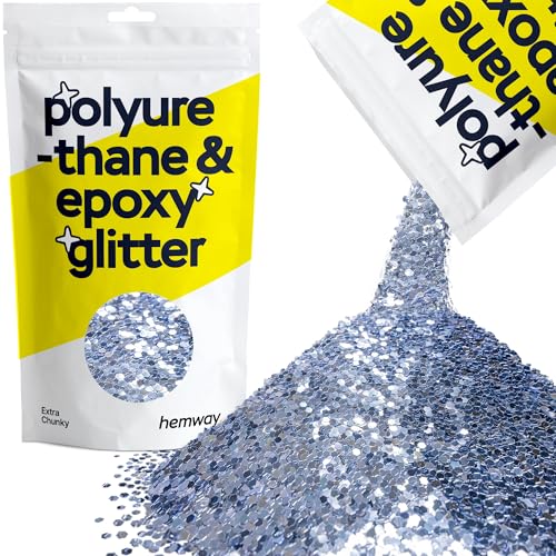 Glitzer für Harz Azurblaue Metallic-Kristalle für Epoxidharz-Bastelarbeiten extra grobe Flocken Becher Wachsschmelze 100 g von Hemway