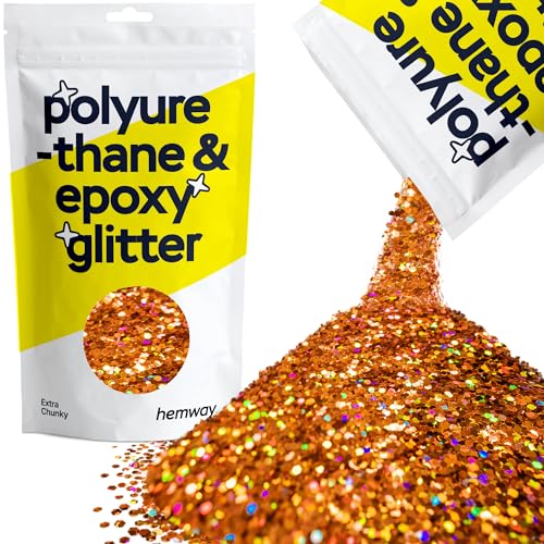 Glitzer für Harz Kupfer holografische Metallic-Kristalle für Epoxidharz extra dicke Flocken Becher Wachsschmelze 100 g von Hemway