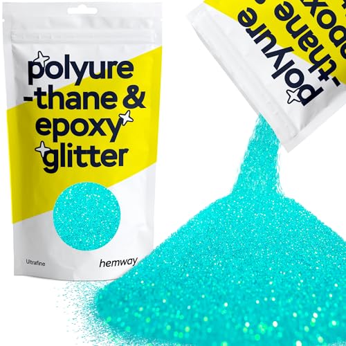 Hemway Polyurethan und Epoxid-Glitter - Ultrafein 1/128" 0,008” (0,2 mm) - für Kunst und Gewerbe, No Bleed, Dekoration, Tumblers, Kunstwerk, Boden, Handwerk - 100g - Fluorescent Blau von Hemway