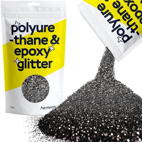Hemway | Polyurethan und Epoxidharz Glitter - FINE - 1/64" 0,015" 0,4 mm - Schwarz / 100g von Hemway