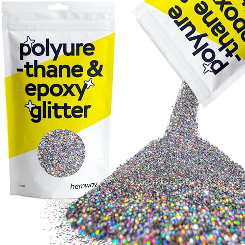 Glitzer für Harz Gun Metal Grey holografische Metallic-Kristalle für Epoxidharz feine Flocken Trinkgläser Wachsschmelze 100 g von Hemway