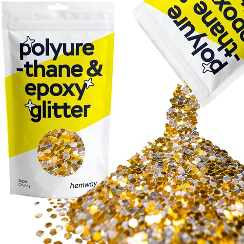 Glitzer für Harz Gold Silber Metallic-Kristalle für Epoxidharz superdicke Flocken Becher Wachsschmelze 100 g von Hemway