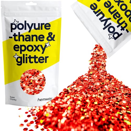 Glitzer für Harz rote holografische Metallic-Kristalle für Epoxidharz-Bastelarbeiten superdicke Flocken Trinkgläser Wachsschmelze 100 g/3,5 oz von Hemway