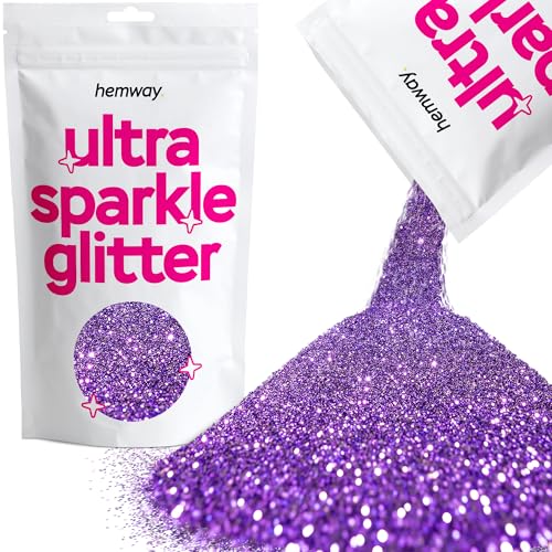 Hemway Ultra-Schein-Glitter Lila 100g / 0,35 Unzen Multi-Purpose-Epoxidharz-Kunsthandwerk Kosmetik Sicher Körperbehaarung Gesicht Nagel Hochzeit Kunst Schönheit Tumblers Blumen Puder-Staub-Premium- von Hemway