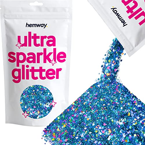 Glitter Mixed Silver Blue Ice Holographic Mix Ultra Sparkle Pailletten Nagel Gesicht Festival Weihnachten Halloween Makeup Grob Fein 100g / 3,5oz von Hemway