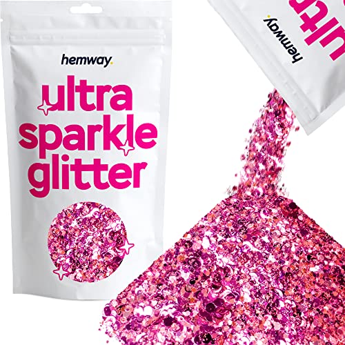 Glitter Mixed Fuchsia Pink Rose Gold Mix Ultra Sparkle Pailletten Nagel Gesicht Festival Weihnachten Halloween Makeup Grob Fein 100g / 3,5oz von Hemway