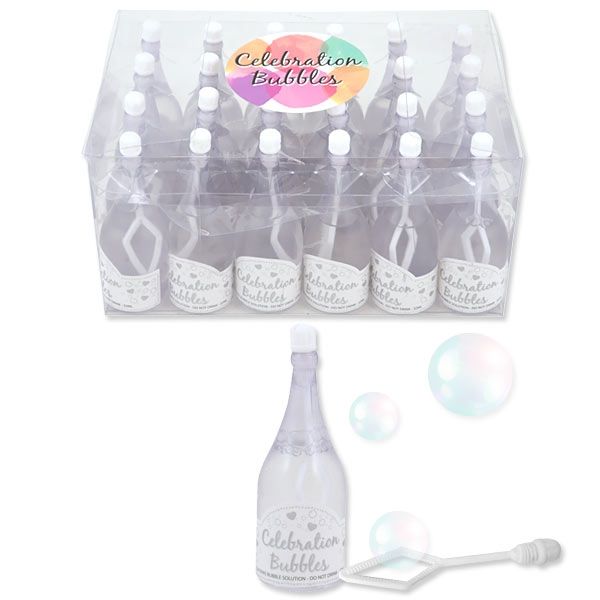 Großpack "Kleine weiße Sektflasche" Seifenblasen, 24 Stk, 9cm von Henbrandt Ltd