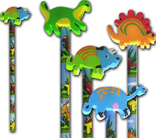Dinosaurier-Bleistift-Gummi, Schreibwaren, für Party-Tüten, 6 Stück Dinosaurier-Bleistift-Gummi, Schreibwaren, für Party-Tüten, 6 Stück von Henbrandt