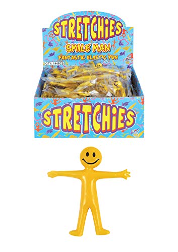 HENBRANDT 144 x Dehnbares Lächeln Männer Gelb Stretch Stretchies Kinder Party Favor Beutelfüller Lucky Dip für Jungen und Mädchen von Henbrandt