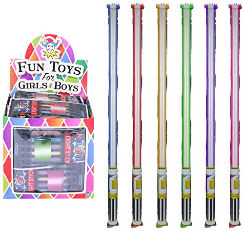 HENBRANDT Bulk Wholesale Kinder-Partytütenfüller Fete Lucky Dip Preise Spielzeug (selbstaufblasende Leuchtstäbe Schwerter, Box mit 48 Stück) von Henbrandt